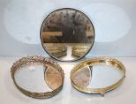 Three Vintage Mirror Plateaus