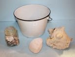 Enamel Pail with Shells