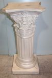 White Plaster Corinthian Columned Pedestal