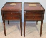 Pair of Mahogany Leather Top Side Tables
