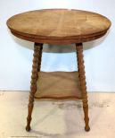 Stripped Mahogany Round Lamp Table