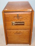 Oak Two Drawer File Cabinet