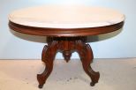Oval Victorian Marble Top Coffee Table