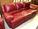Maroon Three Cushion Sofa