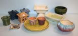 Pottery Candleholders, Compote & Vases