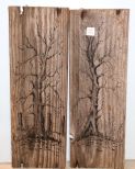 Two Trees Painted On Wood
