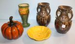 Pottery Vases, Pumpkin & Dish