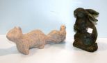 Pottery Squirrel & Rabbit