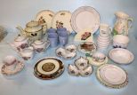 Group of Porcelain Plates, Teapot, Pitchers, Sugar & Trivet