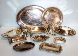 Silverplate Trays, Covered Dish, Shakers & Butter Dish