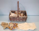 Basket with Vintage Doilies