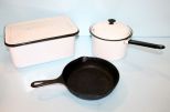 Enamel Pot, Large Enamel Storage Container & Iron Pan