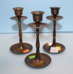  Three Brass Candlesticks 6