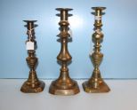  Three Brass Candlesticks 9