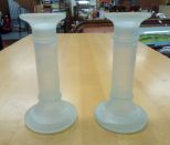  Frosted Glass Candle Holders Pair of frosted glass candles holders 6