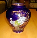  Blue & Gold Vase w/ Birds Blue & Gold Vase w/Birds 7 1/4