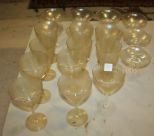  Nine Champaigne Glasses, Six Wine Glasses, and Five Wine Glasses 7 1/4