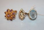  Three Costume Jewelry Rings