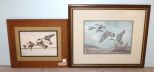Print of Flying Ducks by Brian Saybe 1981 & Flying Canadian Geese