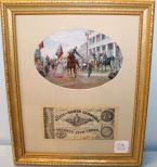 Framed Seventy Five Cent Jan. 1865 Treasury Bill from North Carolina