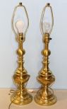 Pair Brass Table Lamps