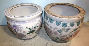 Two Porcelain Flower Pots