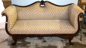 Mahogany Federal Clawfoot Carved Settee