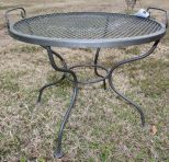 Round Wrought Iron Table with Lift Off Tray