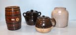 Maco Stoneware Jar, Cheand Covered Jar with Handle, Covered Jar & Whiskey Jar