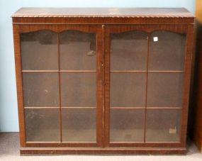 Two Door Bookcase Top with Divided Glass