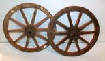 Two Wooden Spoke Wheels