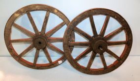 Two Wooden Spoke Wheels
