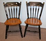 Two Ethan Allen Stenciled Side Chairs