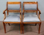 Pair Scroll Arm Chairs