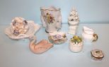 Porcelain Box, Swan & Vases