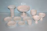 Milk Glass Compote, Vase, Small Cup & Small Candy Dishes