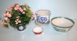 Porcelain Bowl & Flower Pots