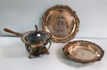 Silverplate Footed Tray, Silverplate Trays & Casserole Dish