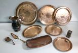 Silverplate Trays & Water Pitcher