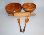 Wood Bowls & Rolling Pin