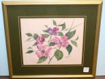 Floral Picture Signed Anne Karin, 1985