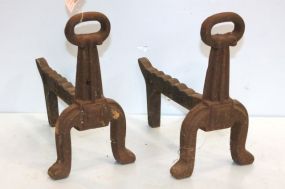 Pair Iron Andirons