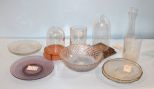 Glass Vase, Plates, Bowl, Cups & Dome