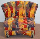 Upholstered Channel Back Club Chair