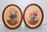 Two Oval Floral Prints