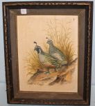 Signed Oil Painting of Quails