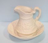 White Plaster Bowl & Pitcher