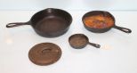 Wagner Ware #5 Skillet, Small #3 Cast Iron Skillet & Mini Skillet