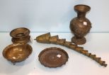 Brass Bells, Brass Vase, Spittoon & Bowls
