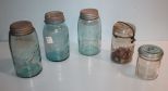 Three Ball Mason Jars, Atlas Jars & Foster Jar